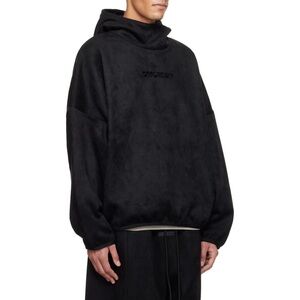 FEAR OF GOD ESSENTIALS Black Faux Suede Fleece Modern Hoodie